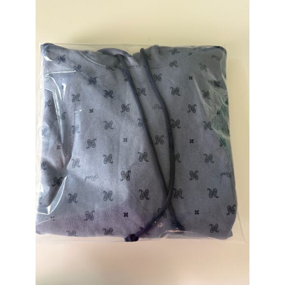 Victoria's Secret PINK Long Sleeve Fleece Blue Hoodie Crop Sweatshirt  Size XXL - Picture 8 of 8